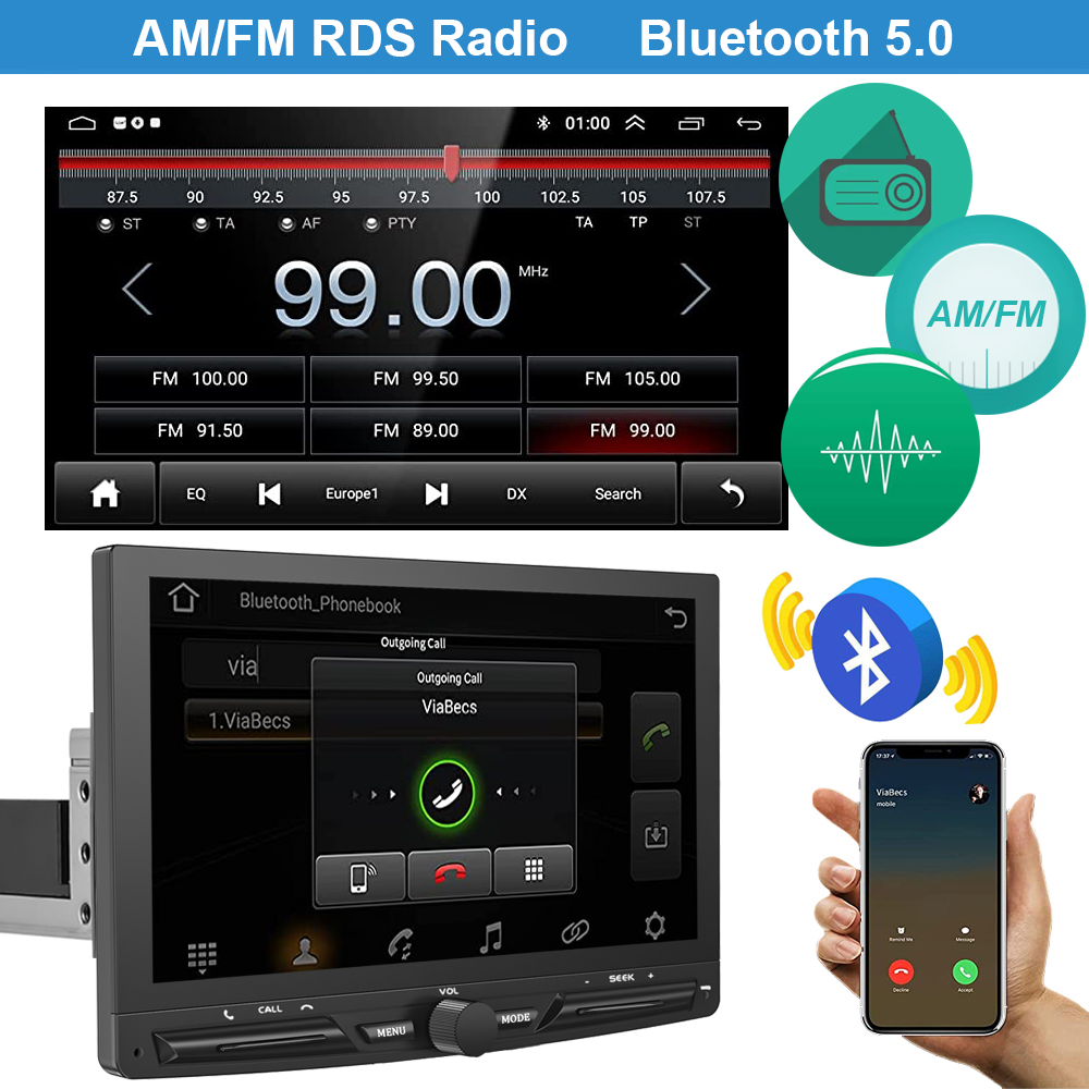 4G Octa-Core 1Din Android 13 Car Stereo Radio