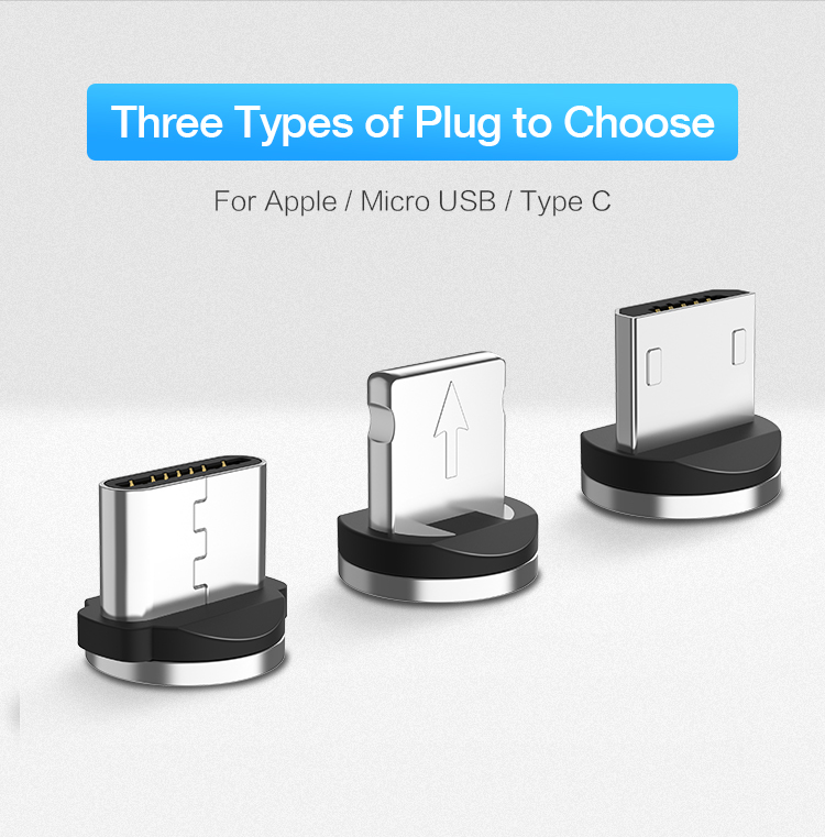 Braided Magnetic Lightning+USB Charger Charging Cable For iPhone Samsung Type-C 2 Braided Magnetic Lightning+USB Charger Charging Cable For iPhone Samsung Type-C 2