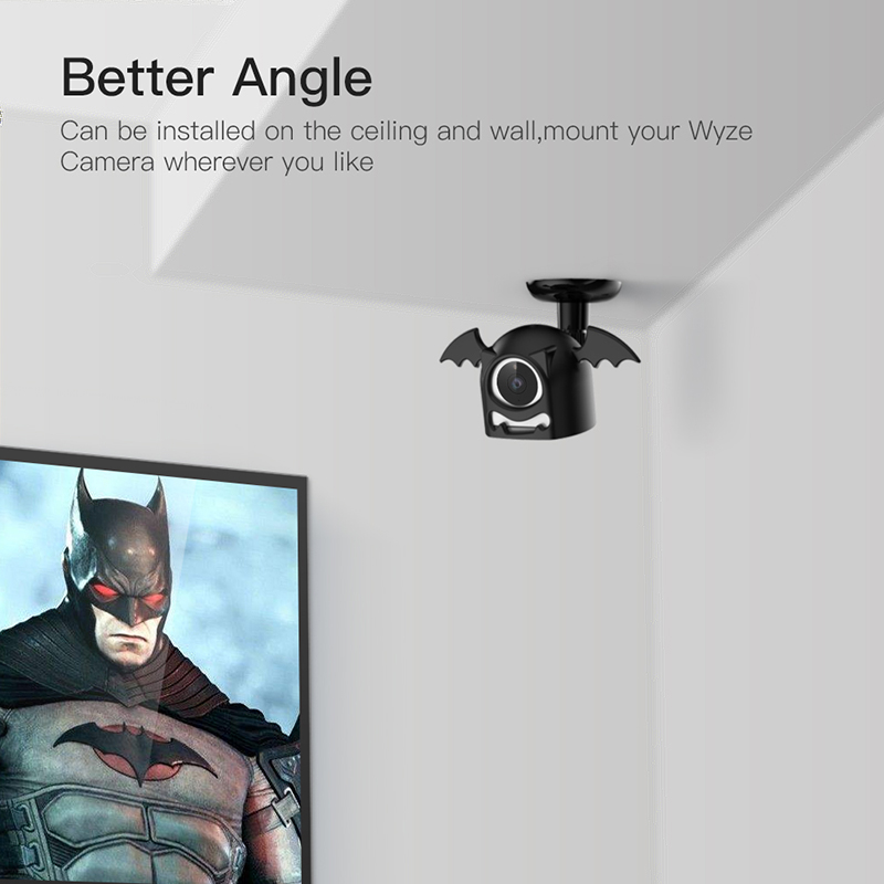 For Wyze Cam Camera 360 Degree Swivel Bat Designed In Outdoor Wall Unlike Original Magnetic Absorption Base This Mount Bracket Is Equipped With Fixing And Make Your Camera Be More Le Both On Wall Or Ceiling