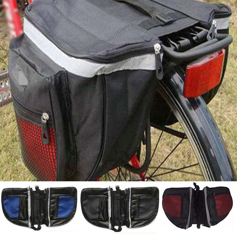 Waterproof Cycling Double Pannier Bag Bike Rear Rack Double Pannier Storage PVC