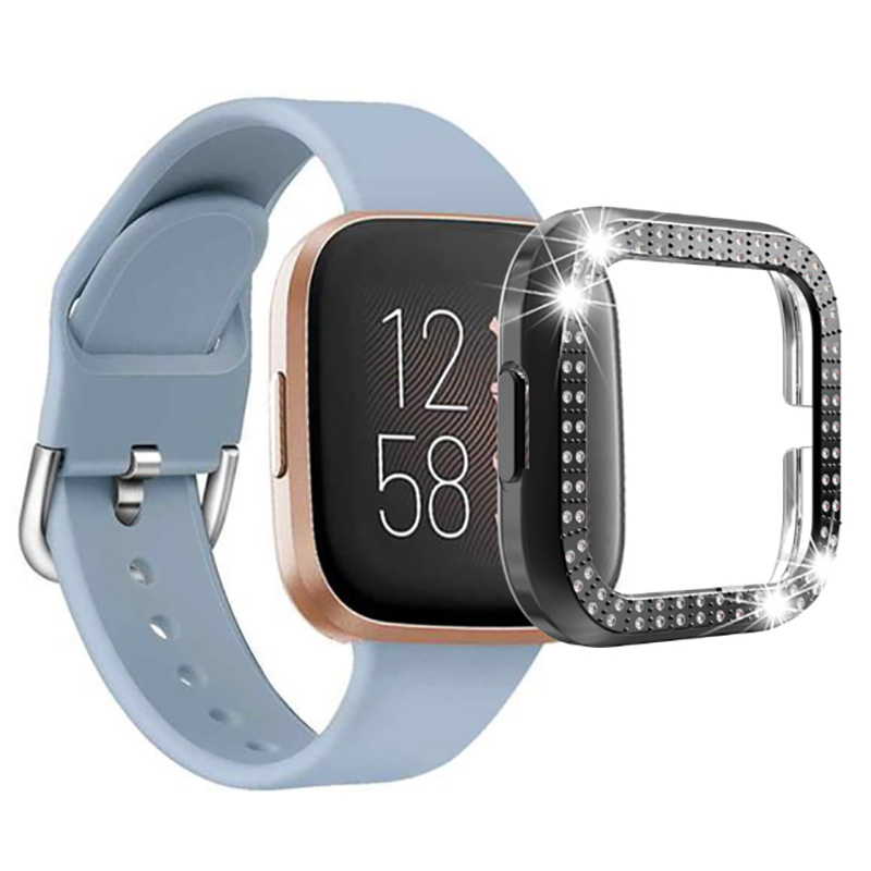 Hard Plastic Shiny Rhinestones Watch Case Frame For Fitbit Versa
