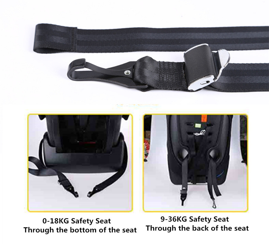 Dual Hooks Isofix Seat Latch Belt Strap For Car Baby Child Safety Seat  Connector