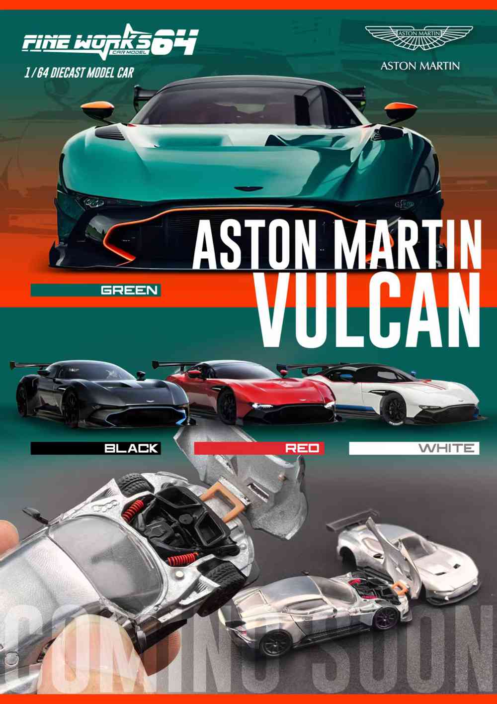 【新品】Aston Martin Vulcan 1/64ミニカー　グリーン 新品】Aston Martin Vulcan 1/64ミニカー グリーン - メルカリ
