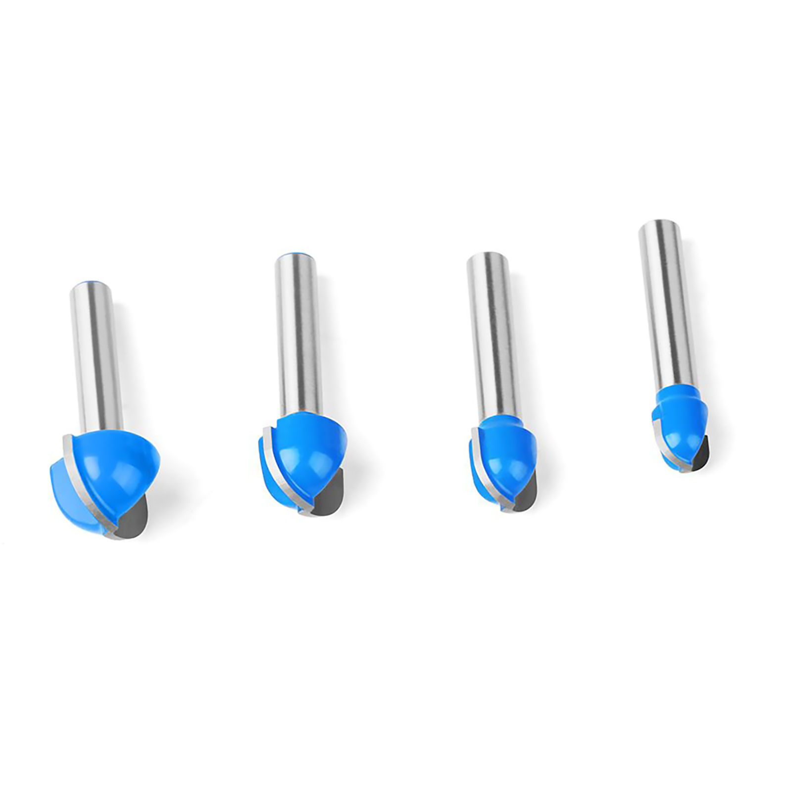 4PCS/Set 1/4 Inch Shank Carbide Round Nose Router Bit Cutting
