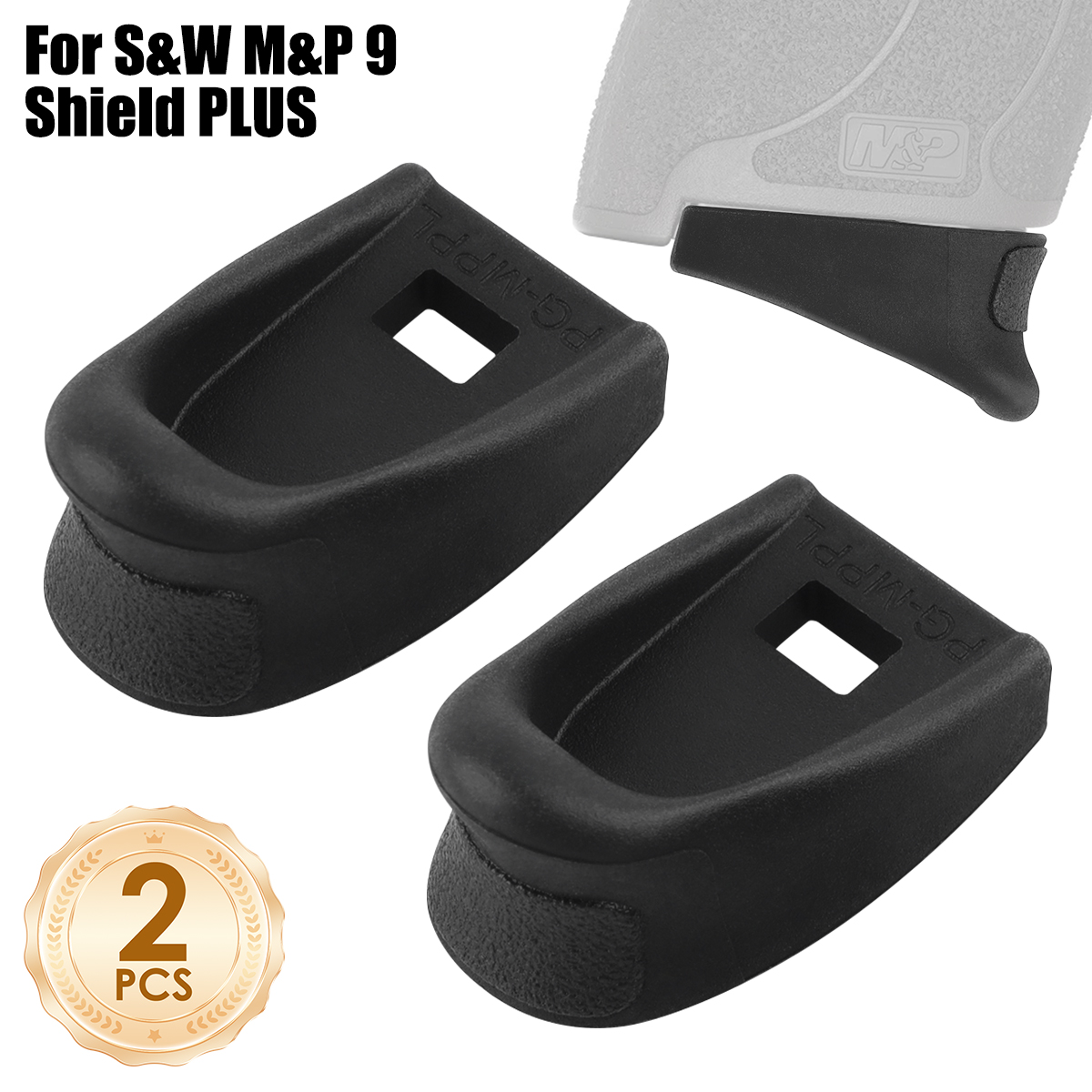 For S&W M&P 9 SHIELD PLUS 10rd Polymer Pinky Extension 2x No-Tool