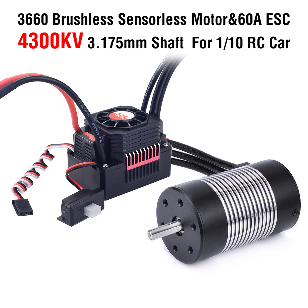 Rocket 3660 Brushless Motor 4300KV 3800KV 3300KV 2600KV 60A ESC