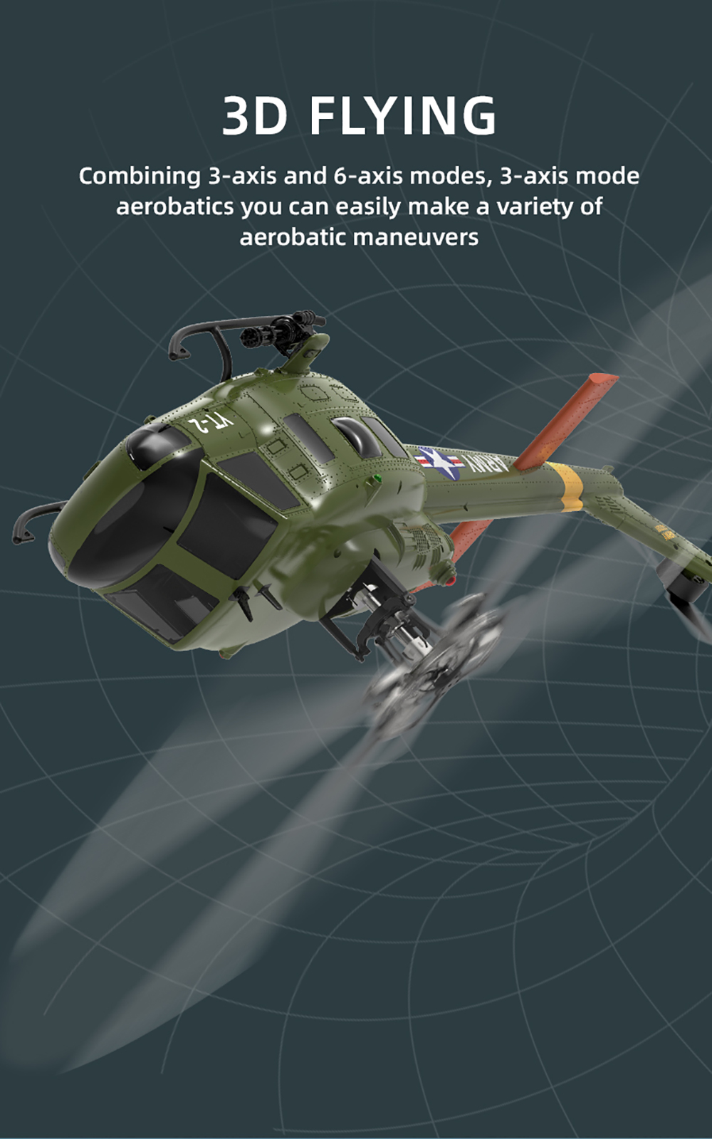 YUXIANG F07-V UH-1 Huey 6-Axis Gyro 6CH 3D Flying Brushless RC