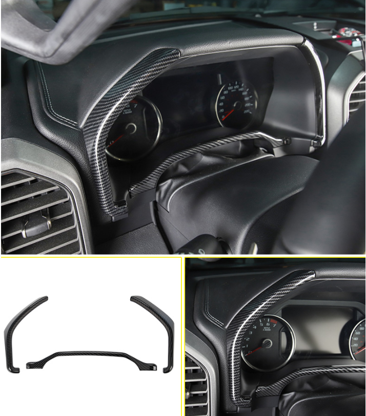 Fit for 20152020 Ford F150 Carbon Fiber Dashboard Panel Frame Cover Trim 3pcs eBay