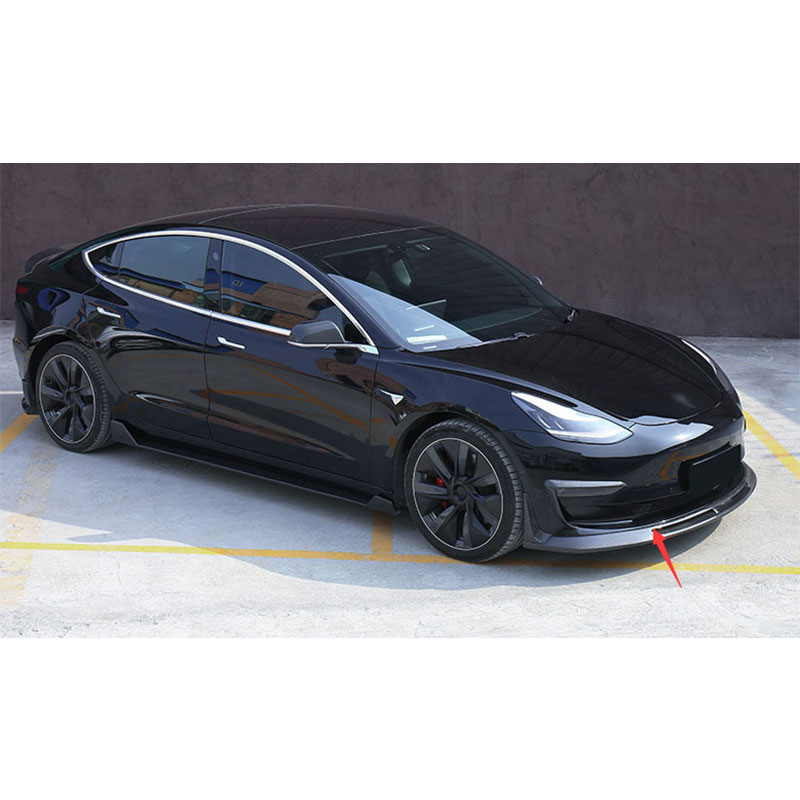 Arcoche Fit Tesla Model 3 Front Lip for Bumper Accessories Fit for Model 3  2017-2023 Front Spoiler(Glossy Carbon Fiber)