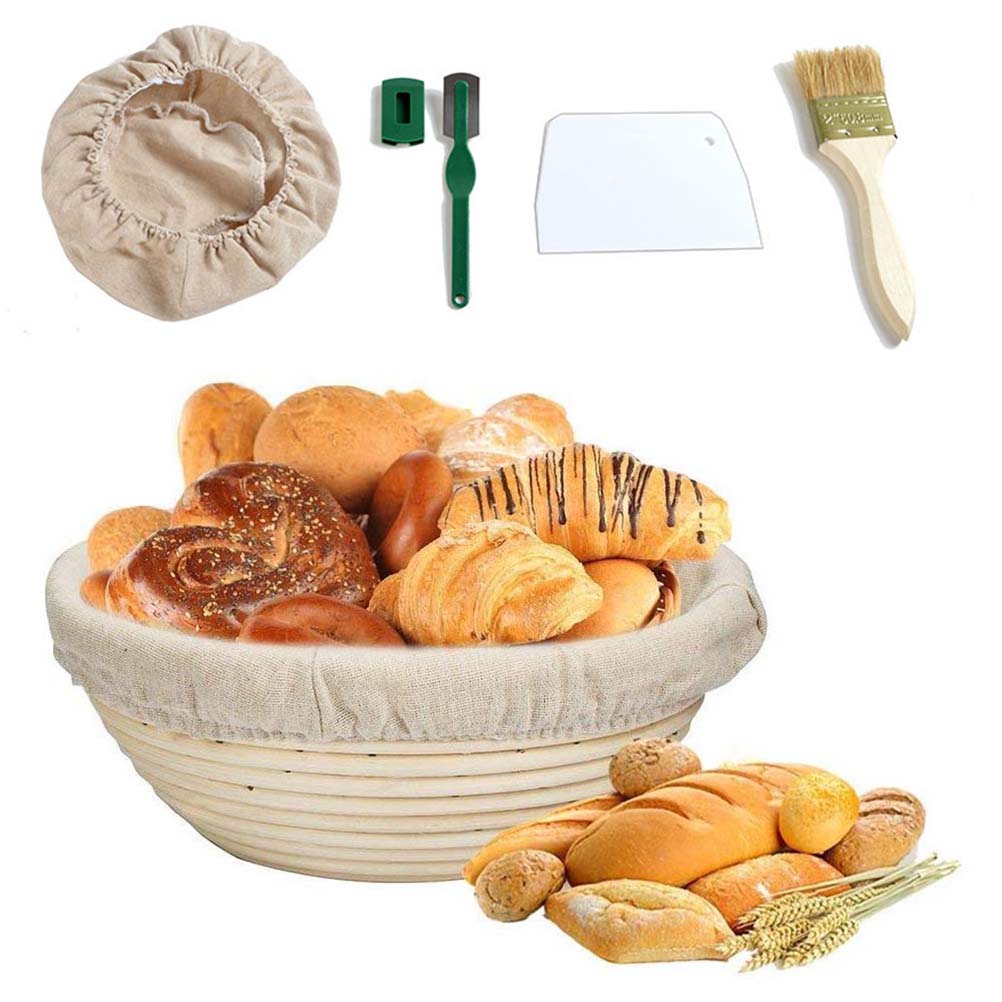 2x Oval Rattan Dough Basket Baguette Brotform Bread Fermentation Baskets