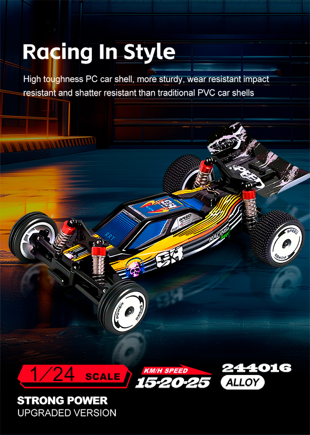 WLToys 244016 2WD RC Racing Car 2.4G 15KM/h 50M Distance Remote