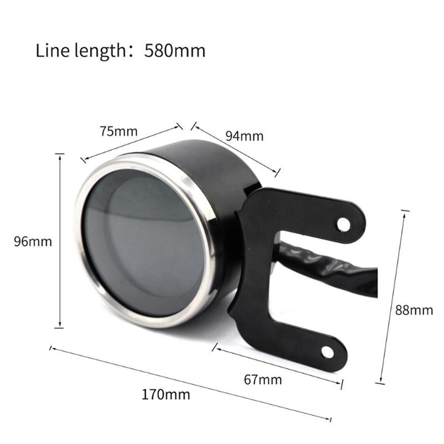 Universal Round Digital Motorcycle Speedometer Odo Tacho