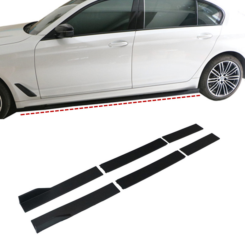 ALLTIMES Gloss Black Side Skirt Extensions For Cadillac ATS, XTS, CT4 – 78.7 Inch, 6-Piece Kit