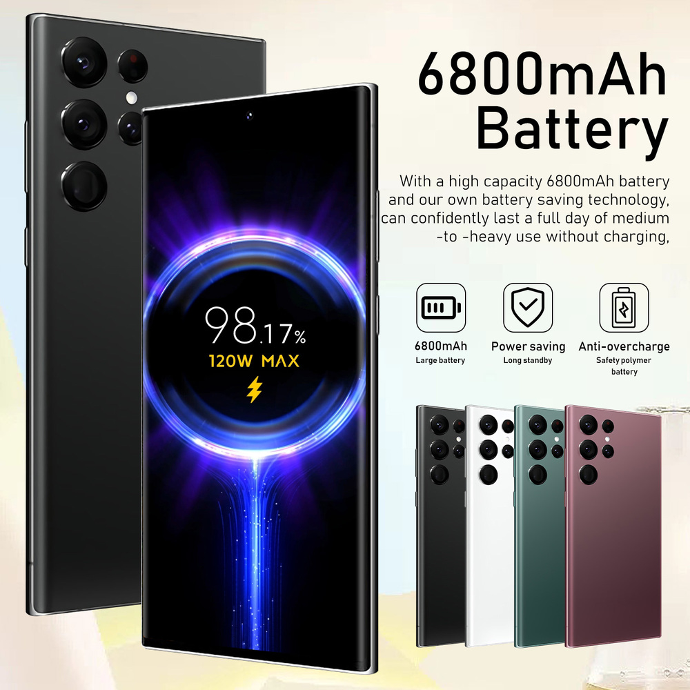  MIZHAO Smartphone S24 Ultra 5g Android Os 13 16 Gb 1tb 7300mah,  7.3 Inches 72mp 108mp, Dual Sim Unlock Fingerprint Lock/face Id(Size:16GB+ 1TB,Color:Black) : Cell Phones & Accessories