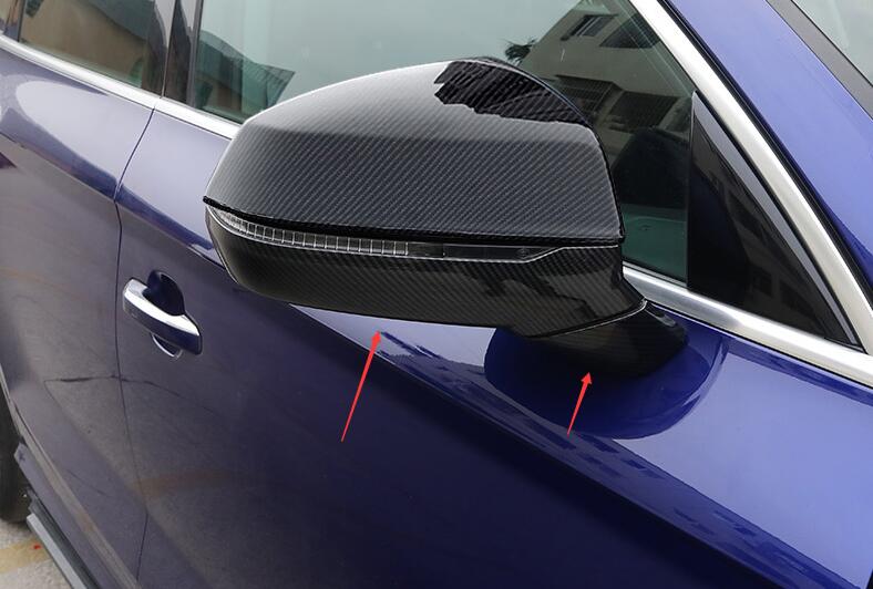 For Audi Q5 20182021 ABS Carbon Fiber Rear View Side Door Mirror Strip Trim 4X eBay