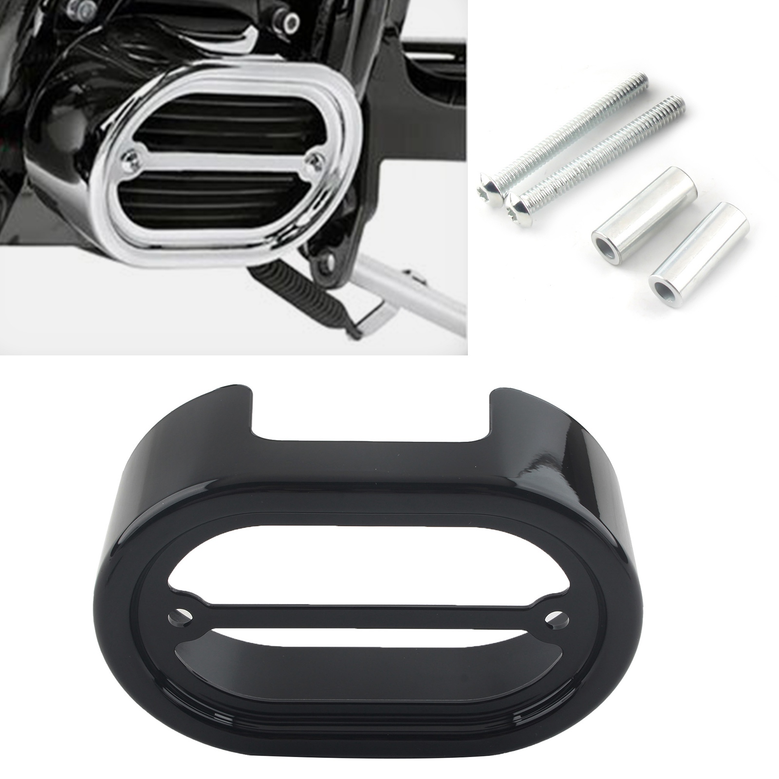 リップ 3本セット Drag Regulator Cover Black Fit Harley Davidson Softail FXST FLST