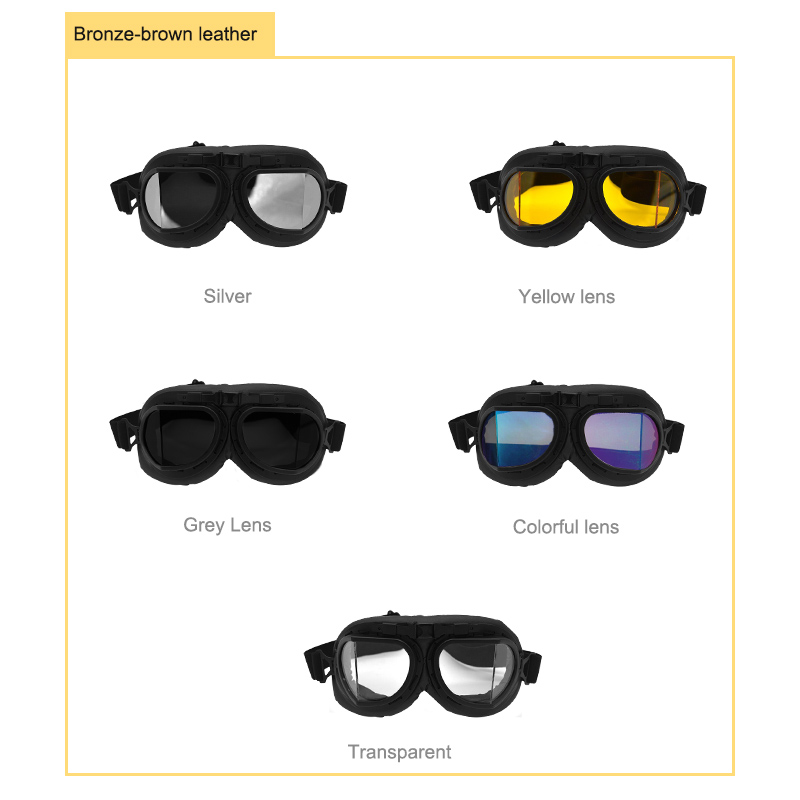 CRG Sports Vintage Aviator Pilot Style Motorcycle Cruiser Scooter Goggle T08 T08bcb   Parent (copper Frame Yellow Lens) (color:copper Frame Yellow Lens Tamaño:small