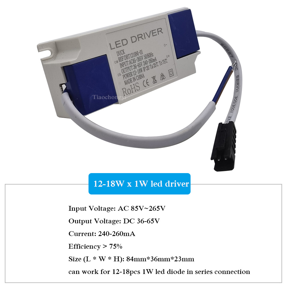 LED Driver Alimentatore Trasformatore 1w 8w 12w 18w 36w 220V uscita 12 volt  32v