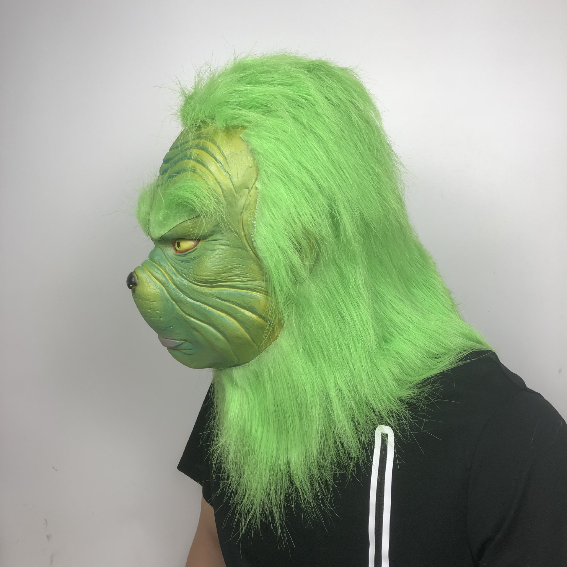 Christmas Funny Green Grinch headgear Cosplay Prop Mask and Gloves Hair