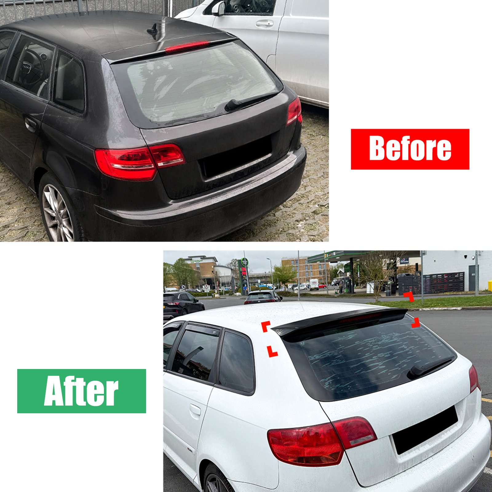 Di A3 Sportback  8P, 2004-2013  Sunroof Suspension Wing Rear Spoiler Decorative Bodykit Universal Upgrade P 47057216