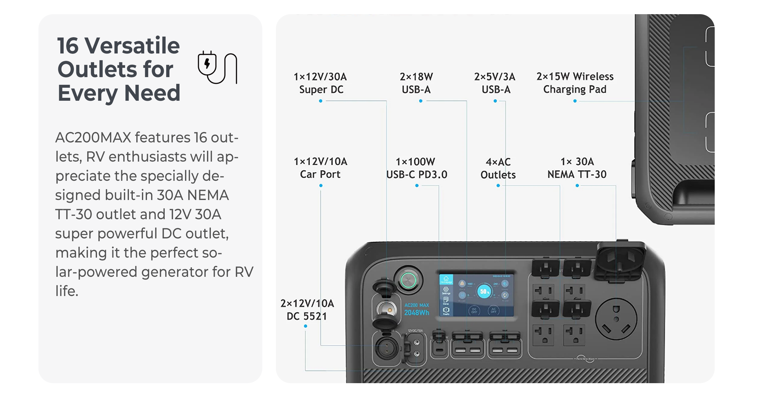 BLUETTI AC200MAX 2200W 2048Wh Expandable Power Station Solar