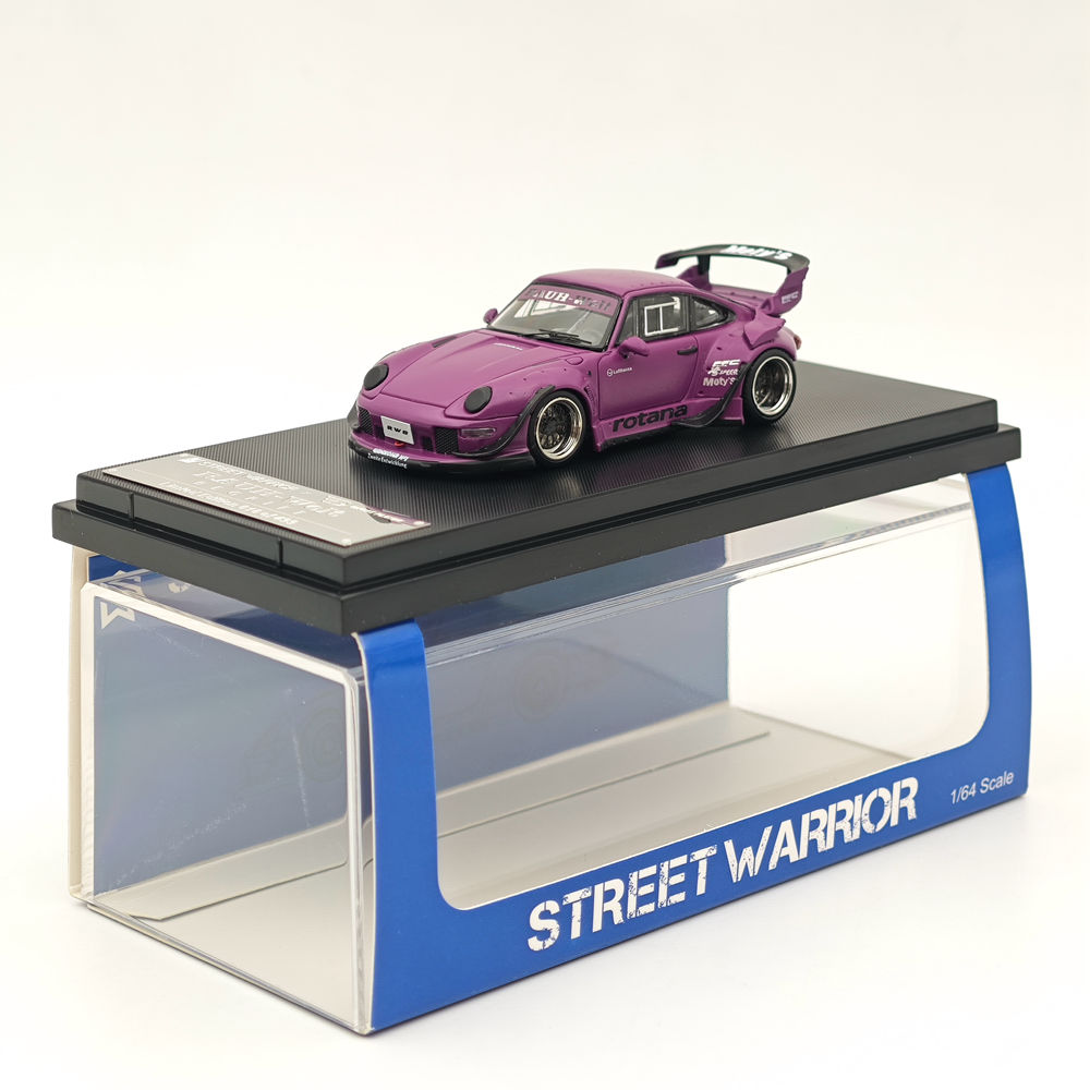 Street WARRIOR SW 1/64 Porsche RWB 993 Rotana Purple Diecast