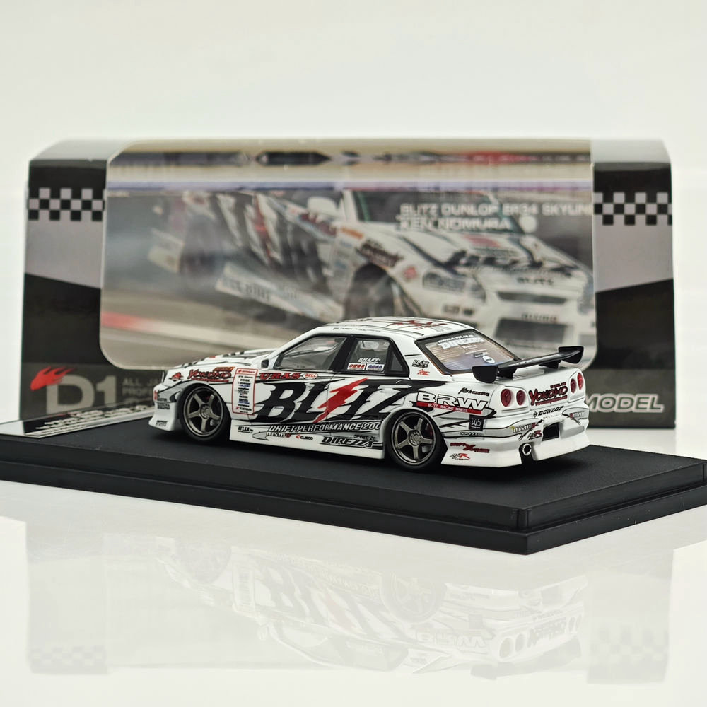 1:64 MORTAL NISSAN SKYLINE ER34 URAS D1GP BLITZ DUNLOF Diecast