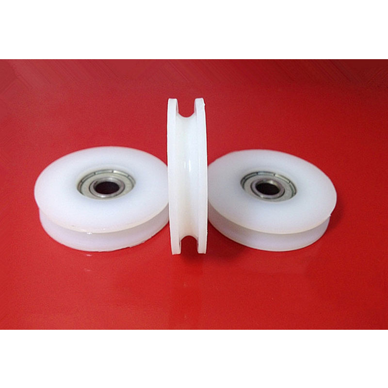 U/V Grooved Nylon Pulley Wheels Roller Rope Ball Bearing Wire Guide