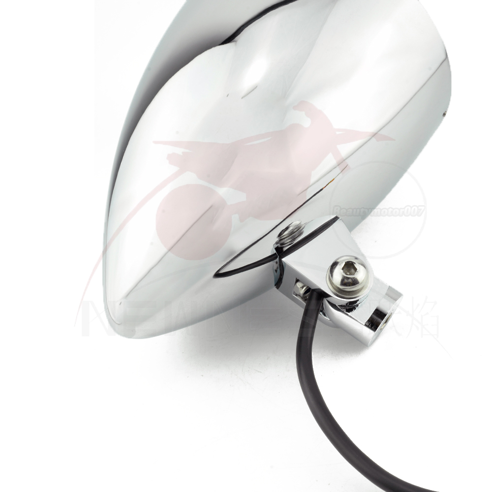 ハーレーバイク用クロームライト 約10cm x 6cm LED 6