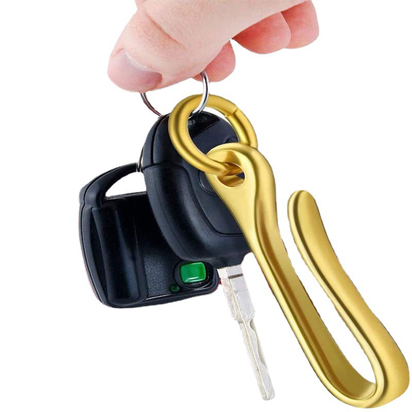 ストラップ 2 Size Retro Solid Brass KeyChain Key Ring Belt U Hook Wallet