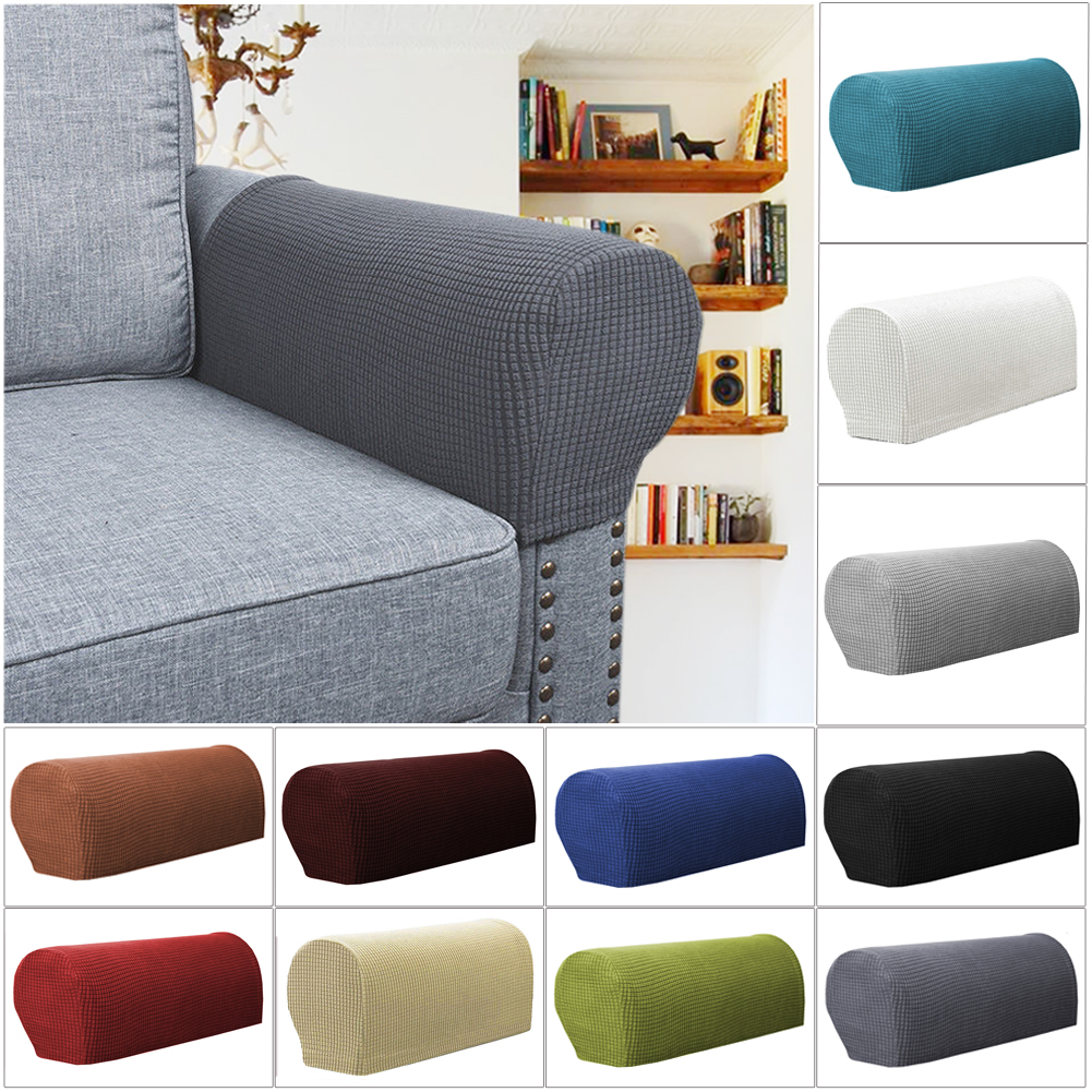 2 Piece Armrest Covers Stretchy Set Chair Or Sofa Arm Protectors