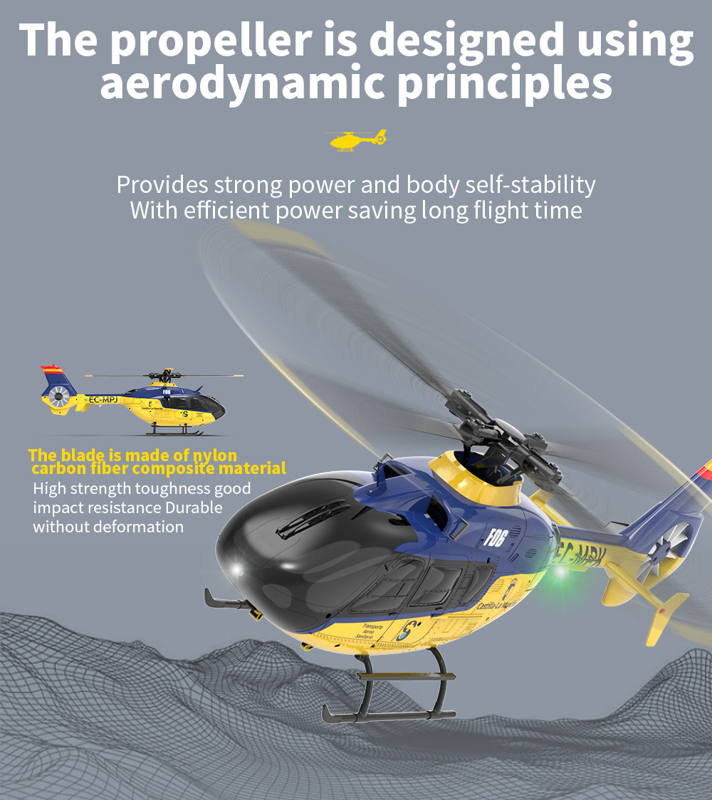 YXZNRC RC Helicopter F06 EC135 2.4G 6CH 6 Axis Gyro Remote