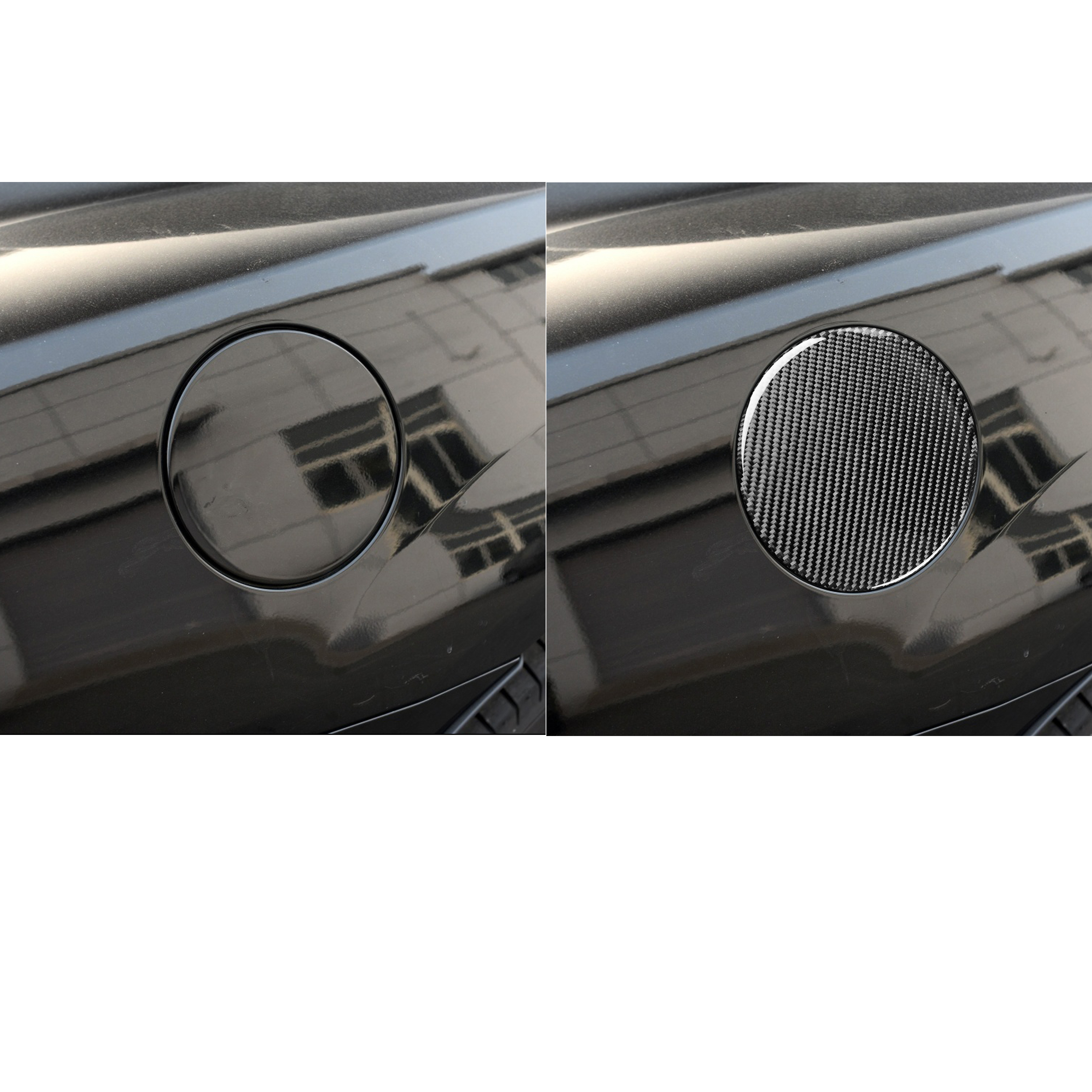 Carbon Fiber Texture Fuel Door Cover Sticker – Fits Chevrolet Camaro 2010–2015 – Black Self-Adhesive