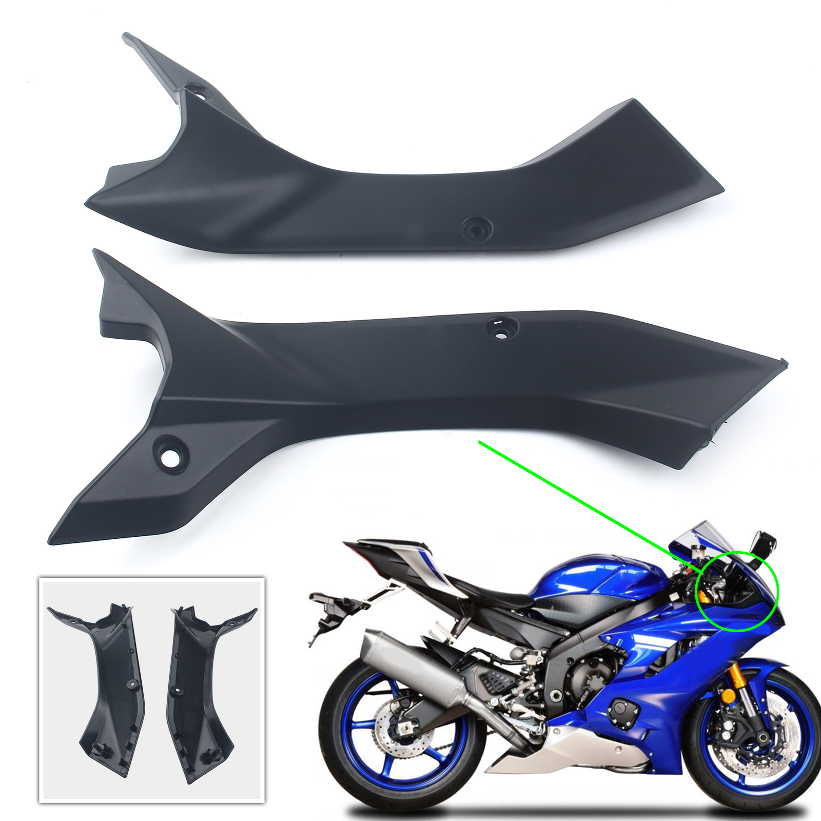 For Yamaha YZF R6 2017-2020 Black Side Air Duct Cover Fairing