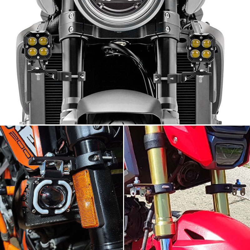 2X Motorcycle 36-60mm Mount Bracket Spot Headlight Fog Driving