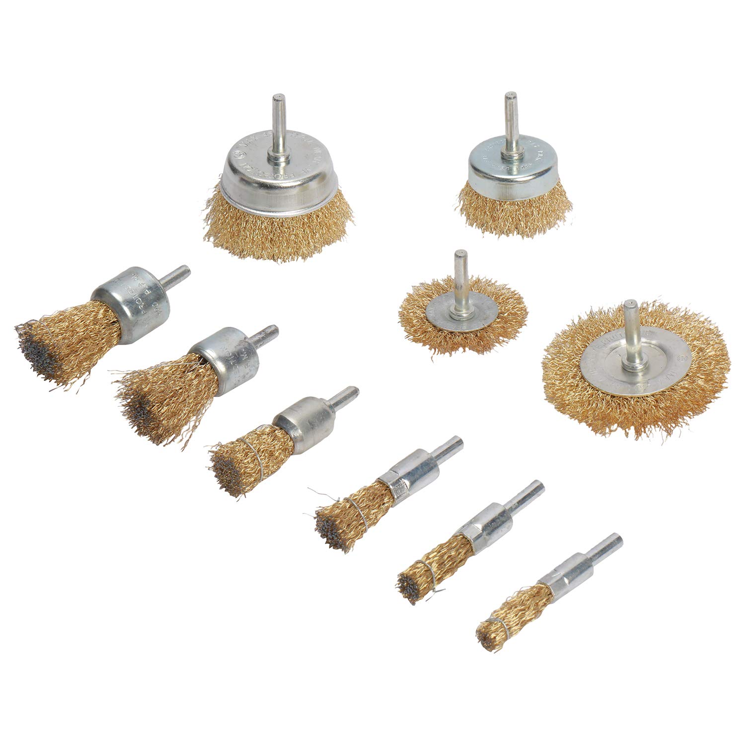 Corrosion and Scrub Surfaces YaeCCC 13Pcs Steel Twist Knot Wire Wheel Brush Set for Drill Crimped Cup with 1//4-Inch Shank for Rust Removal