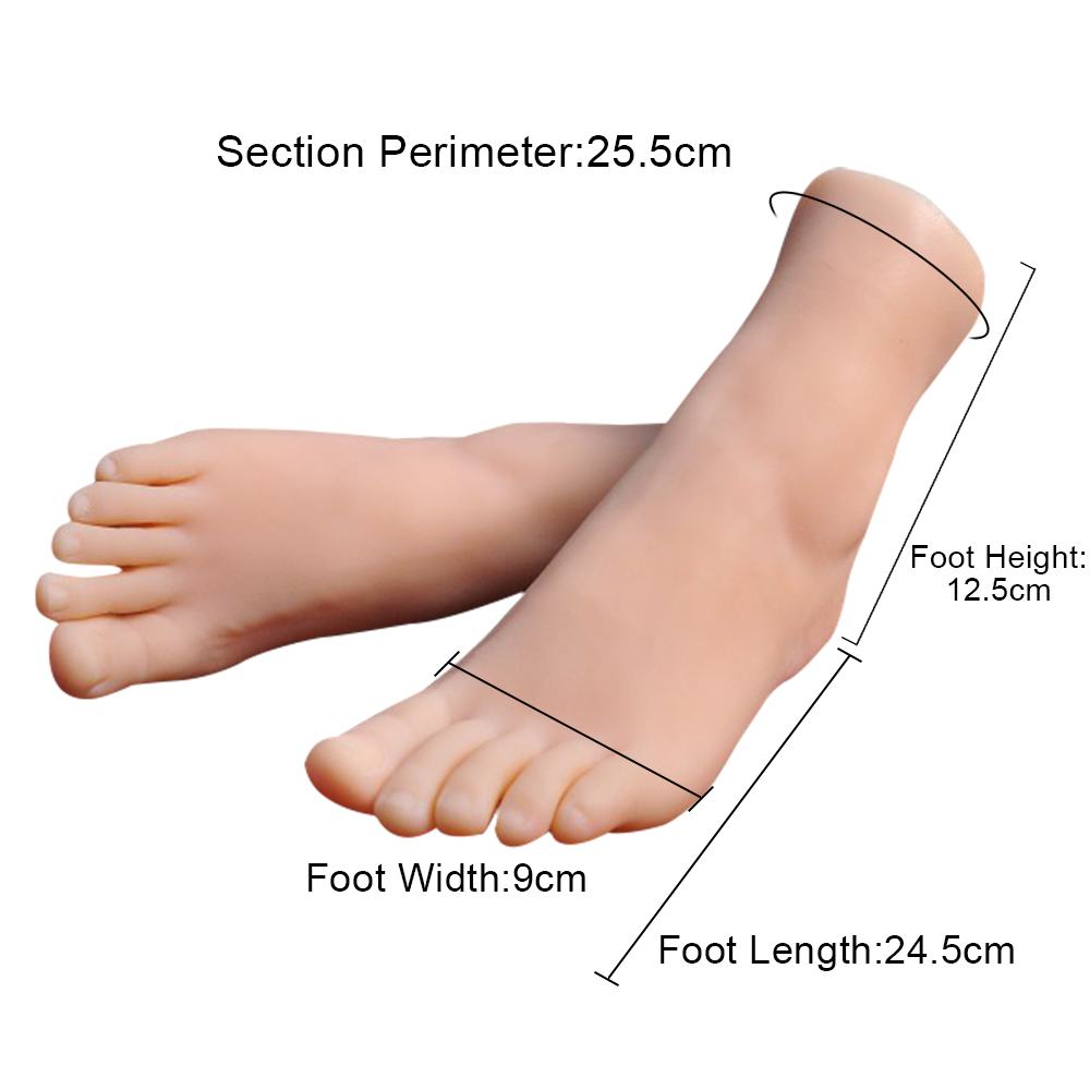 Gold Silicone Foot Model 24cm Female Feet Realistic 24cm Poseable Display