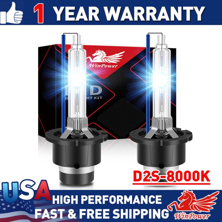 2x D2S 35W 8000K HID Xenon Replacement Low/Hi Beam Headlight Lamp