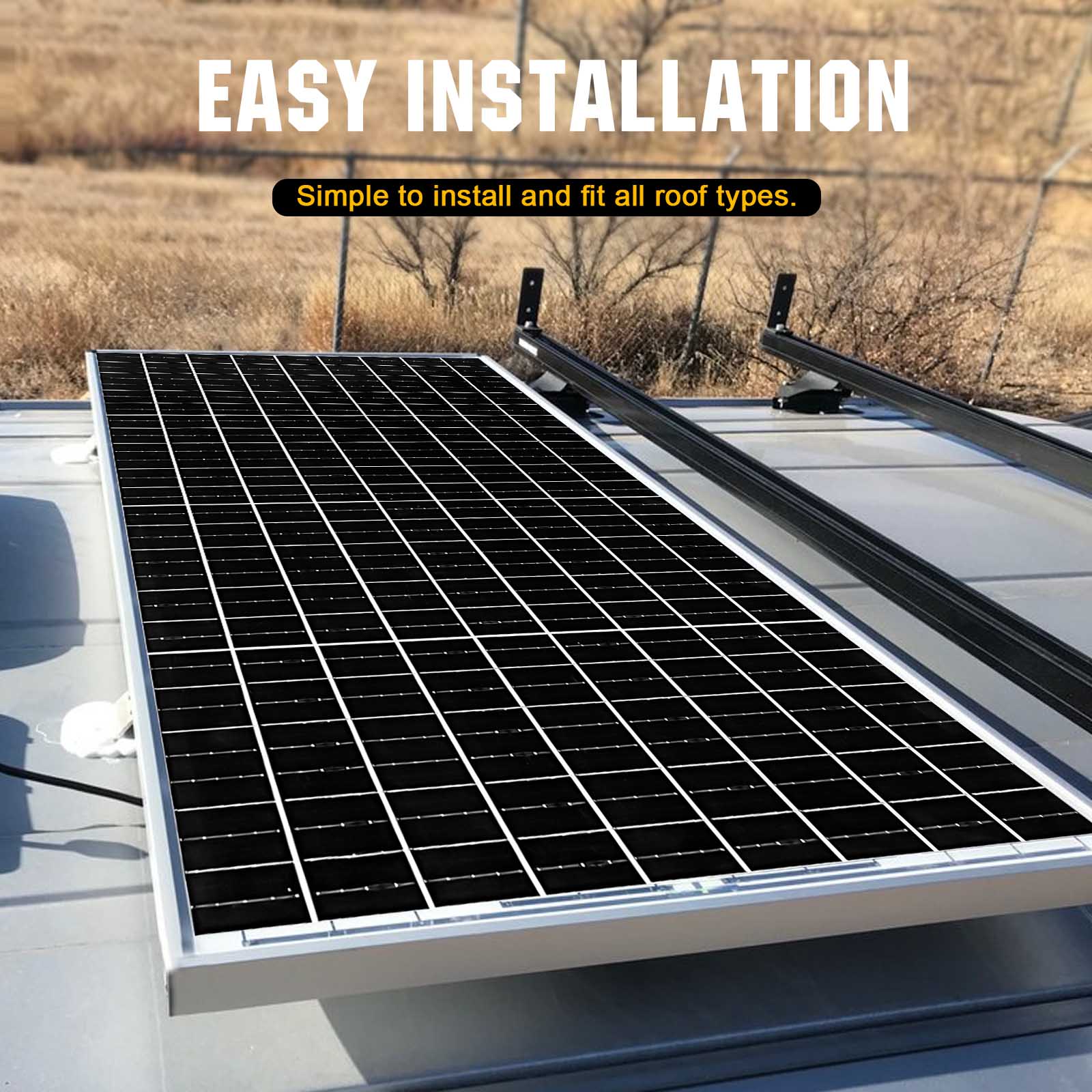 200W Watt Mono Solar Panel 12V Charge Off-Grid Battery Power For Rv Home Boat