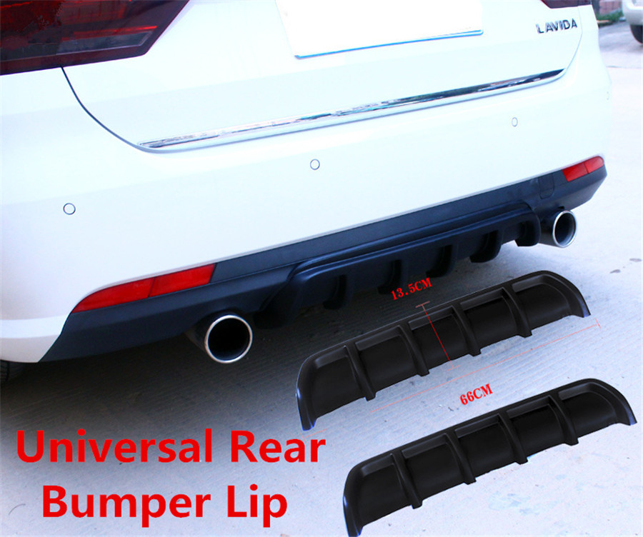 25/"x5/" Matte Black Rear Diffuser Shark 6 Fin Splitter Shark Fin ABS Universal