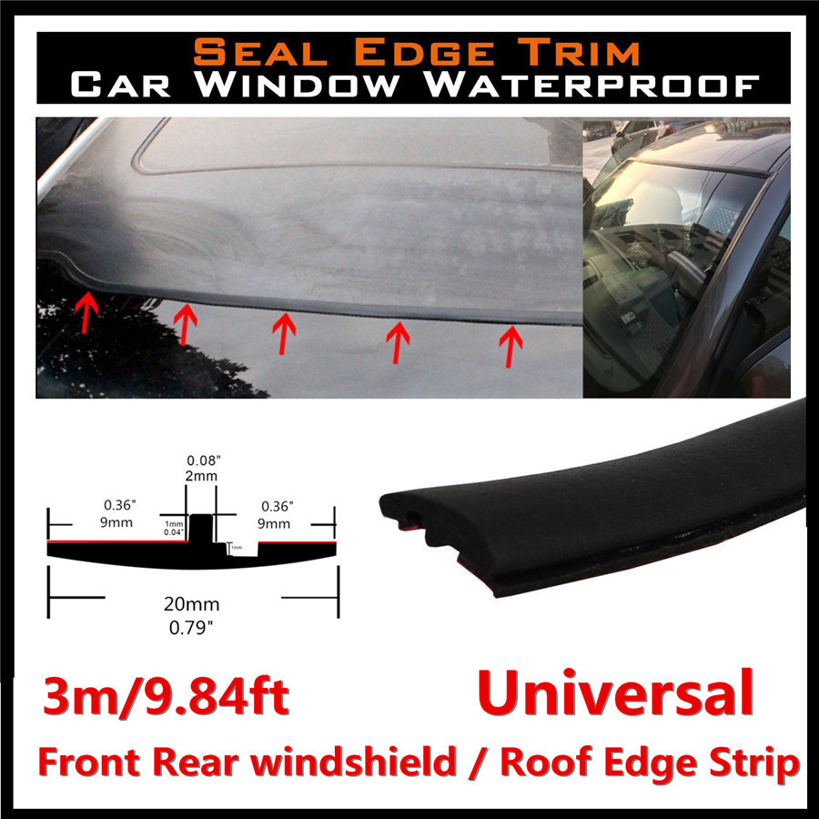 3M Waterproof Car Front Rear Windshield Edge Strip Trim Rubber Strip