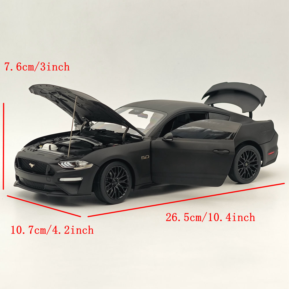 DM 1/18 Scale Model Replicas Ford Mustang GT 2019 Matte Black RHD