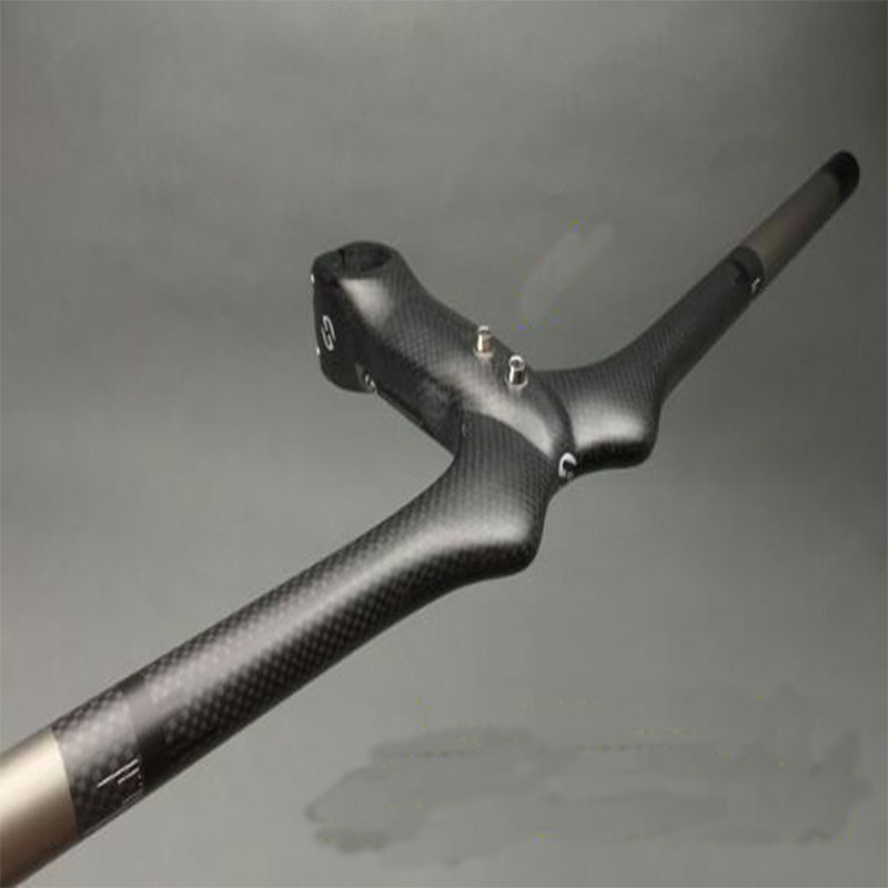 Full Carbon 3K MTB Road Mountain flat Handlebar 58-72 Integrated Bar Stem 7-12cm