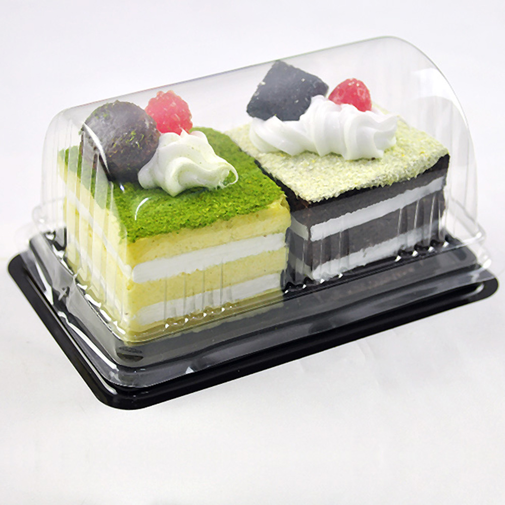 Rectangle Takeout Roll Cakes Dessert Pastries Container Plastic Box