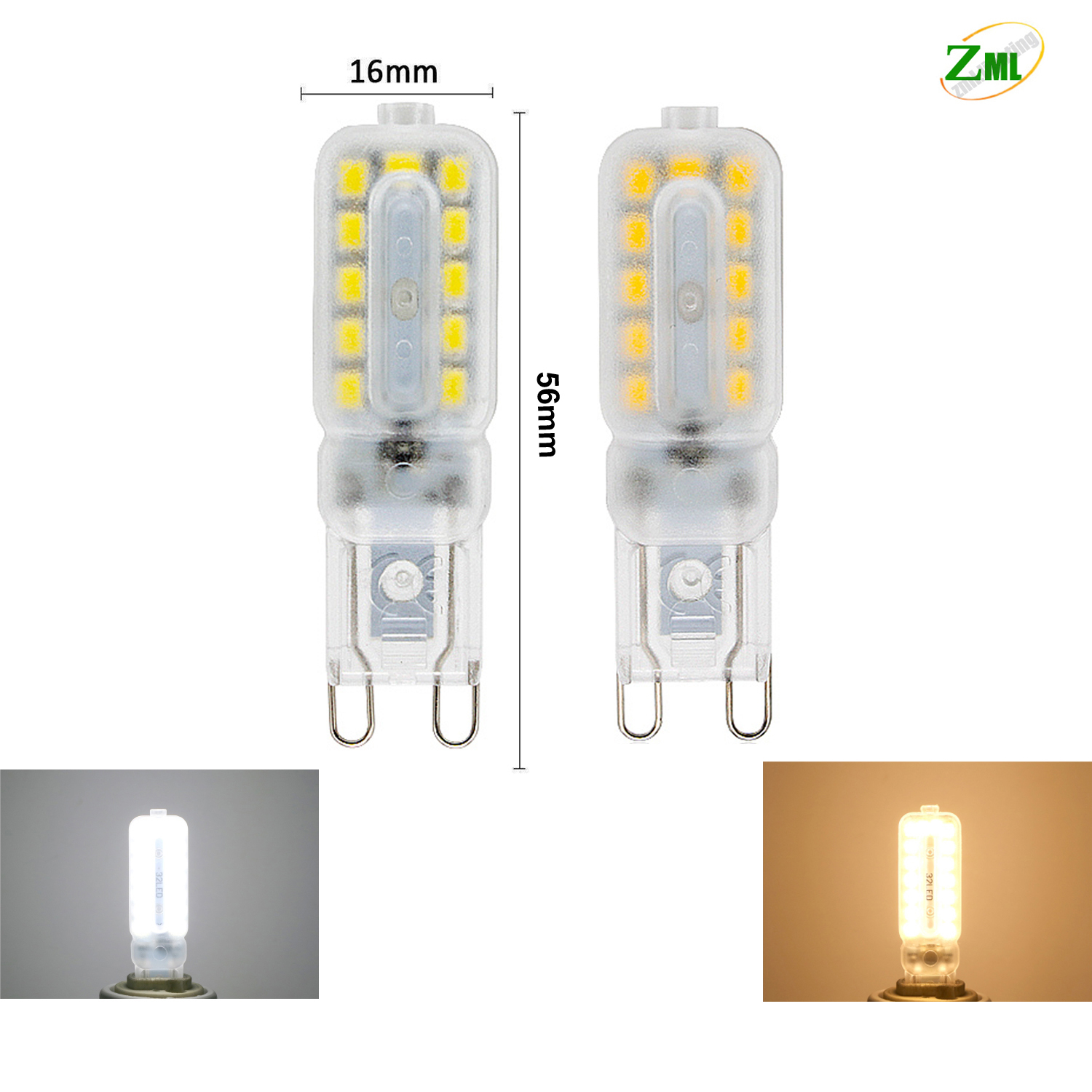 10Pcs/lot Brightest G9 LED Lamp G4 AC 220V 230V 240V 6W 9W Glass COB LED  Bulb Warm/Cold White Spotlight Replace Halogen Light