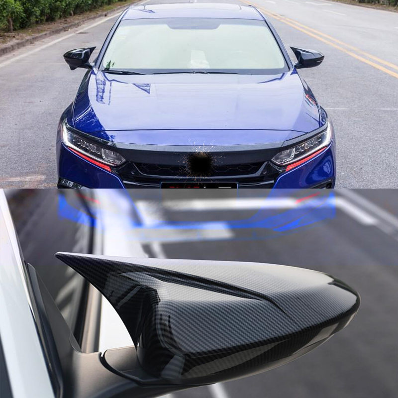 Pair Rear View Mirror Cover Trim For Honda Accord 2018-2021 19 Carbon Fiber Look