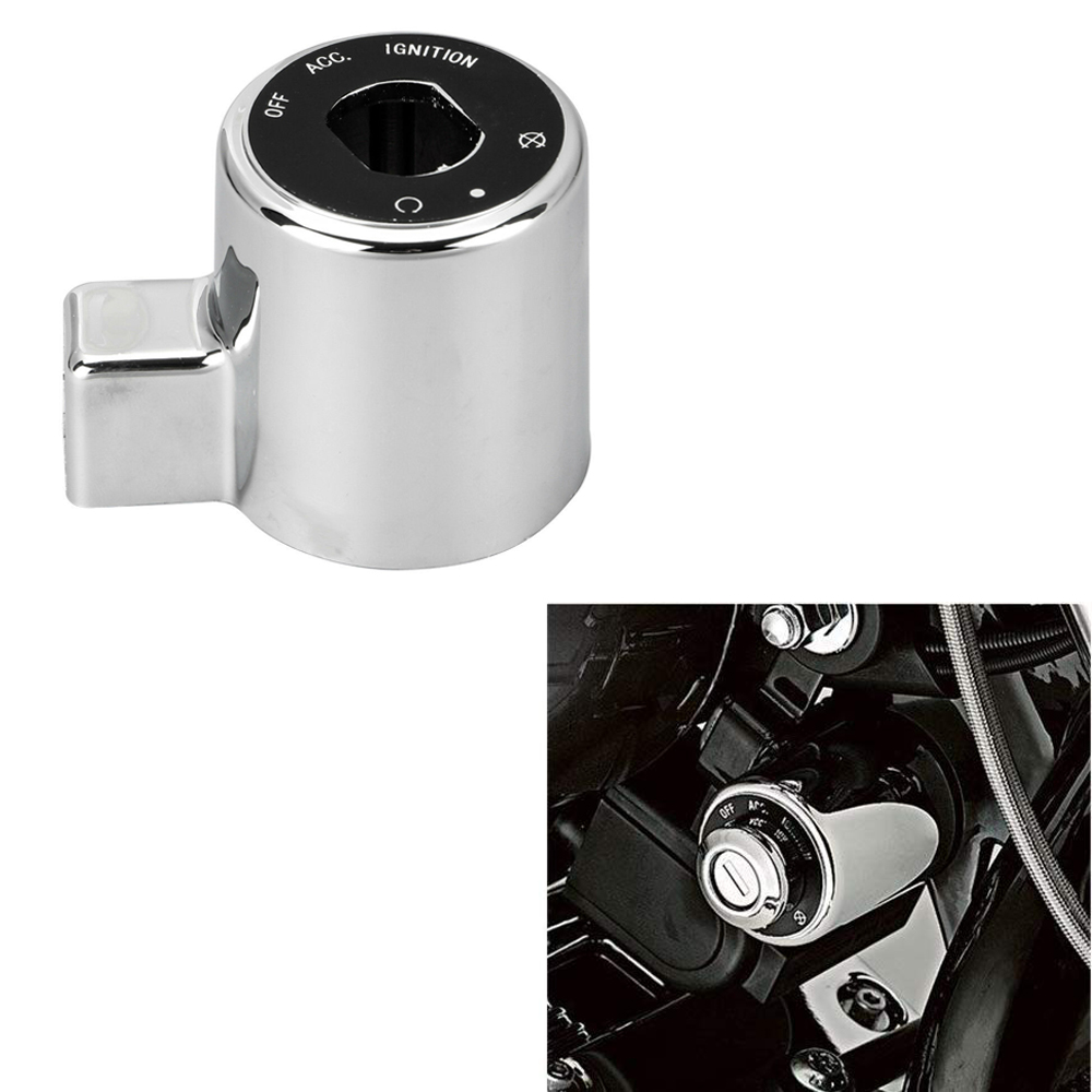 Chrome Motorcycle Ignition Switch Cover Cap For Harley Sportster 883