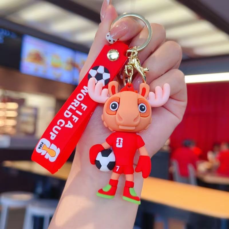FIFA World Cup 2026 Mascot Keychain Cute Cartoon Soccer Key Ring
