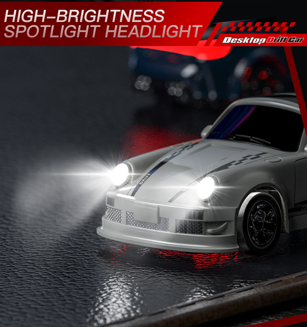Mini 1/64 Scale With LED Lights & Remote - 4WD Desktop Racer ...