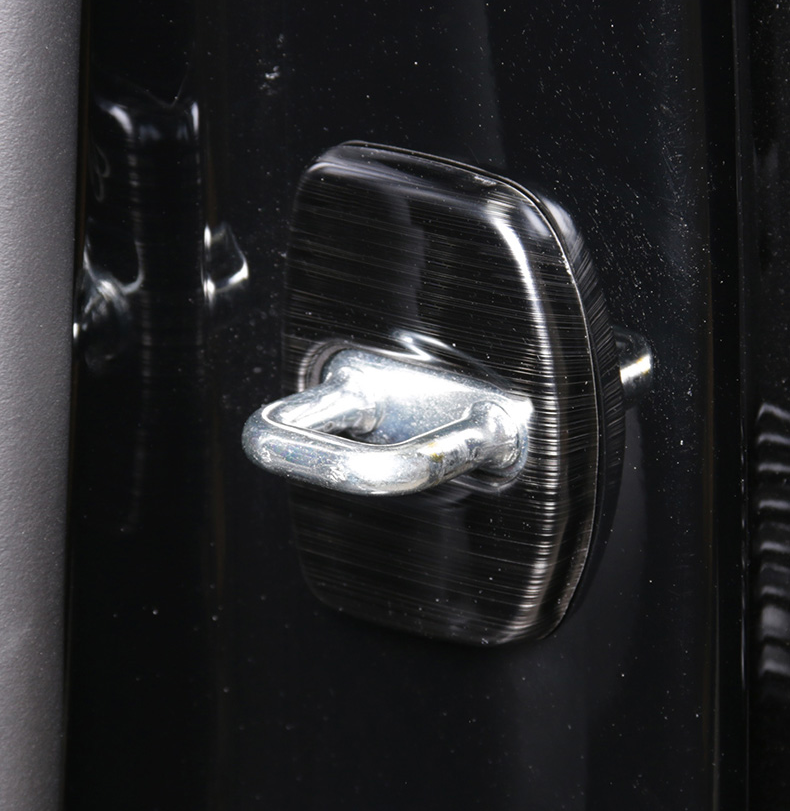 Door Lock Protection Cover Trim 4X Black Titanium Fit For Cadillac XT4